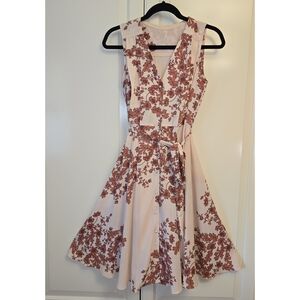 Floral Pink Sleeveless Dress